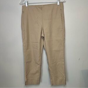 J Jill Women's Pull On Pants Flat Front Capris Beige Petite Size 6  Stretchy